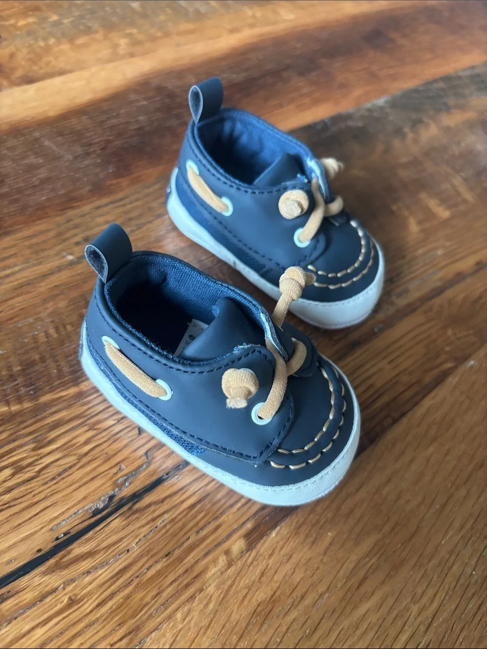Sperry Baby Navy Boat Shoes with Tan Laces - Sperry size 2